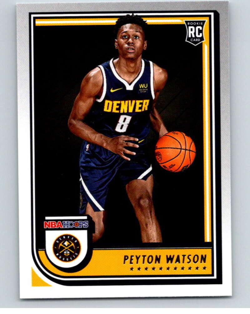 2022-23 Panini NBA Hoops #275 Peyton Watson RC Rookie Denver Nuggets V85736 Image 1