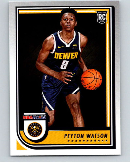 2022-23 Panini NBA Hoops #275 Peyton Watson  RC Rookie Denver Nuggets  V85737 Image 1
