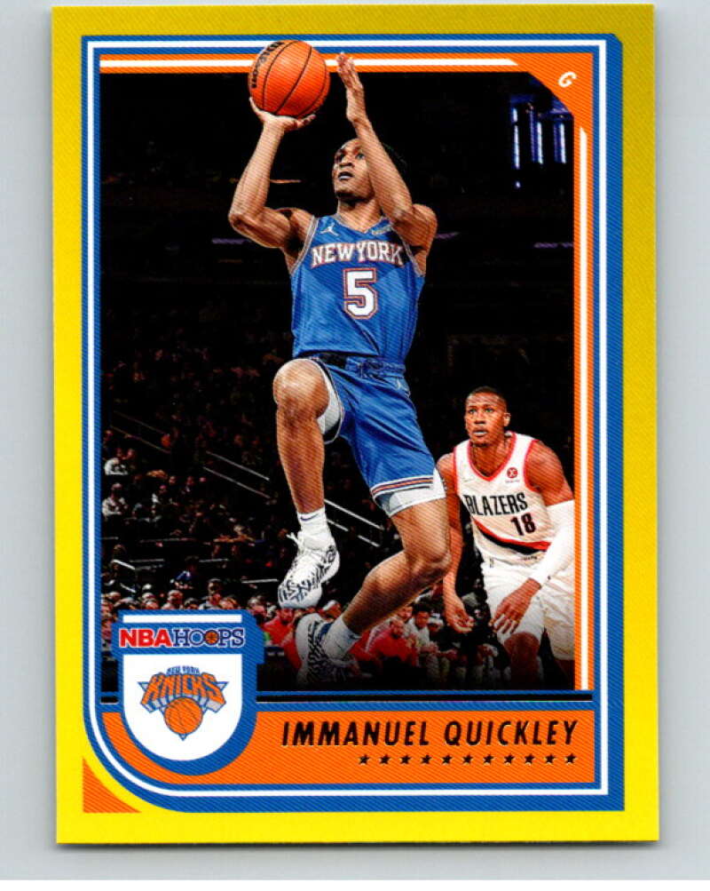 2022-23 Panini NBA Hoops Yellow #28 Immanuel Quickley New York Knicks V85754 Image 1