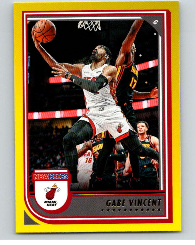 2022-23 Panini NBA Hoops Yellow #103 Gabe Vincent Miami Heat V85769 Image 1