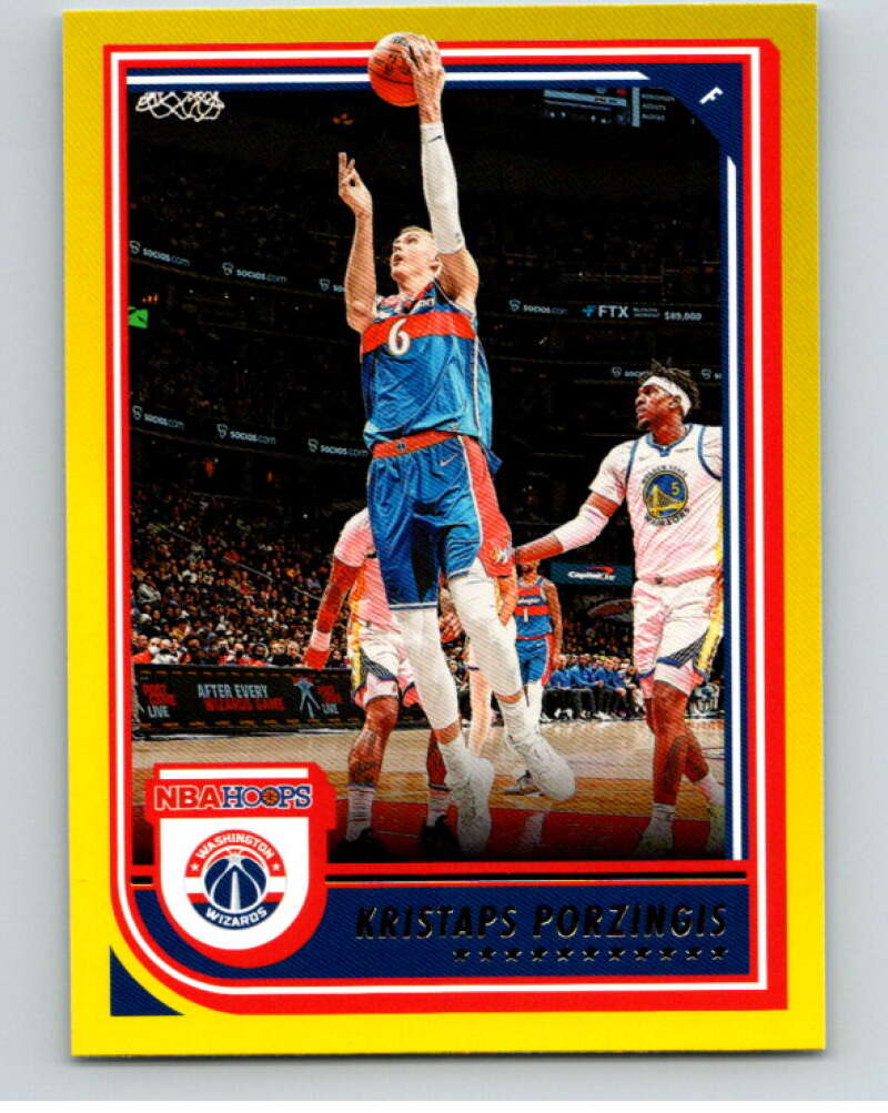 2022-23 Panini NBA Hoops Yellow #115 Kristaps Porzingis Wizards V85770 Image 1