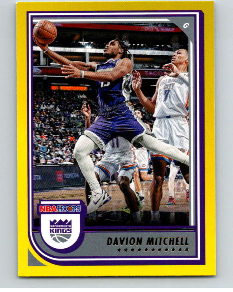 2022-23 Panini NBA Hoops Yellow #160 Davion Mitchell Sacramento Kings V85778 Image 1