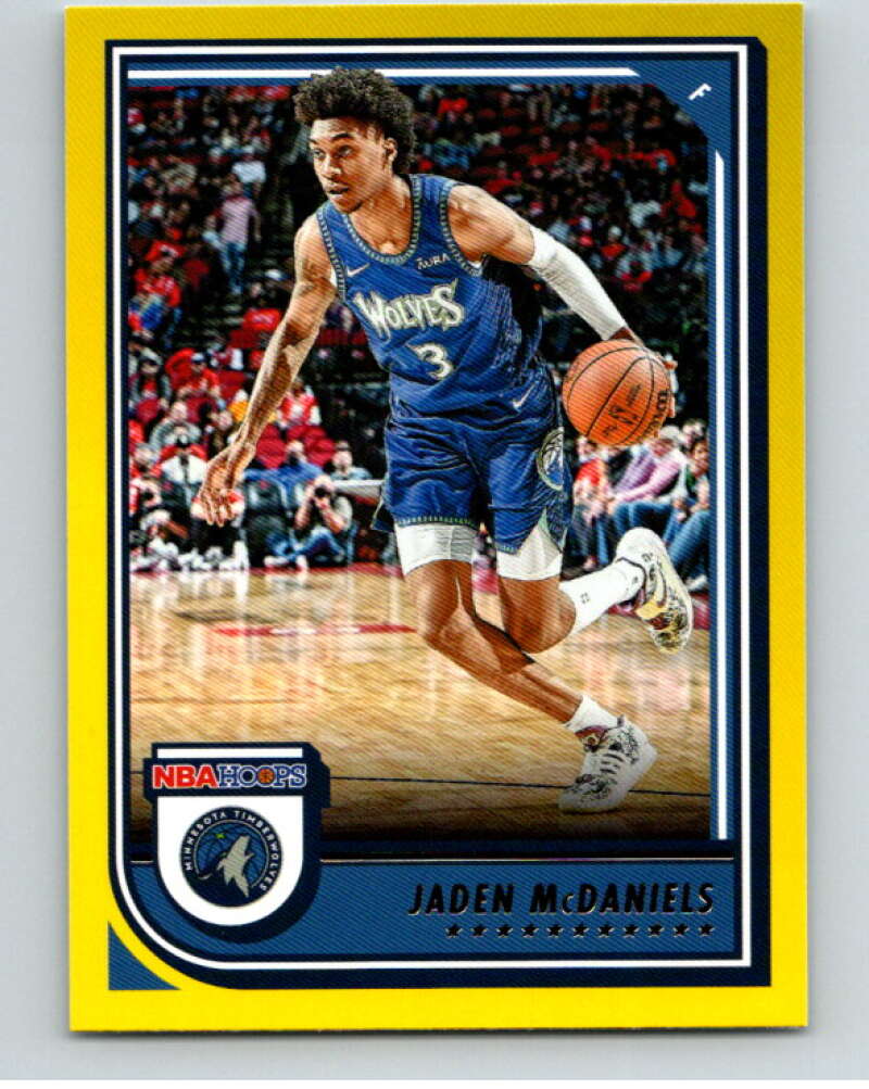 2022-23 Panini NBA Hoops Yellow #199 Jaden McDaniels Timberwolves V85784 Image 1