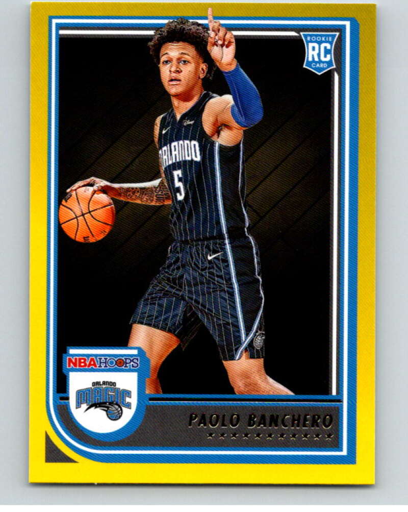 2022-23 Panini NBA Hoops Yellow #231 Paolo Banchero RC Rookie Magic V85790 Image 1