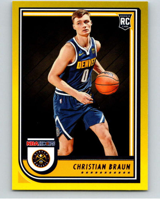 2022-23 Panini NBA Hoops Yellow #251 Christian Braun  RC Rookie Nuggets  V85792 Image 1