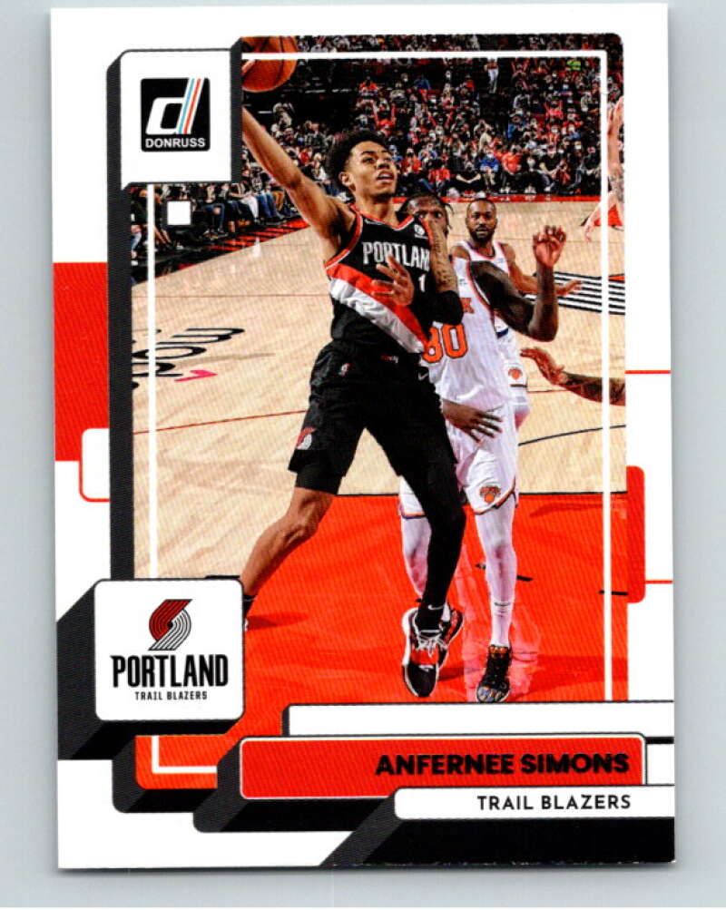 2022-23 Donruss #107 Anfernee Simons Portland Trail Blazers V85906 Image 1
