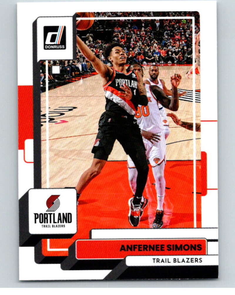 2022-23 Donruss #107 Anfernee Simons Portland Trail Blazers V85907 Image 1