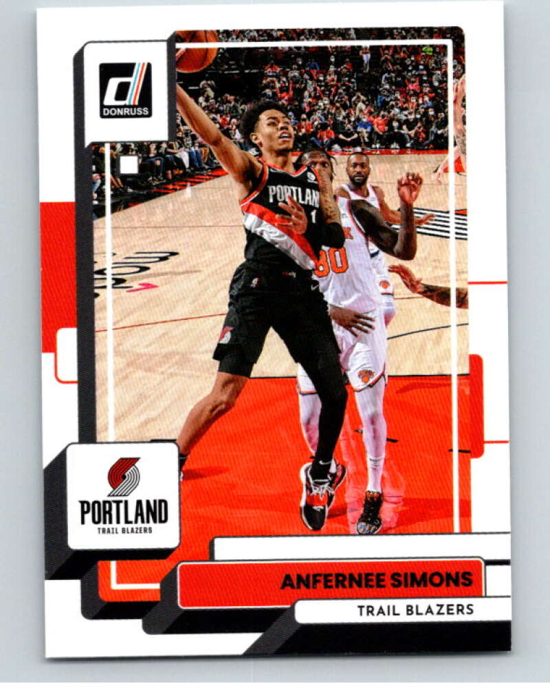 2022-23 Donruss #107 Anfernee Simons Portland Trail Blazers V85908 Image 1