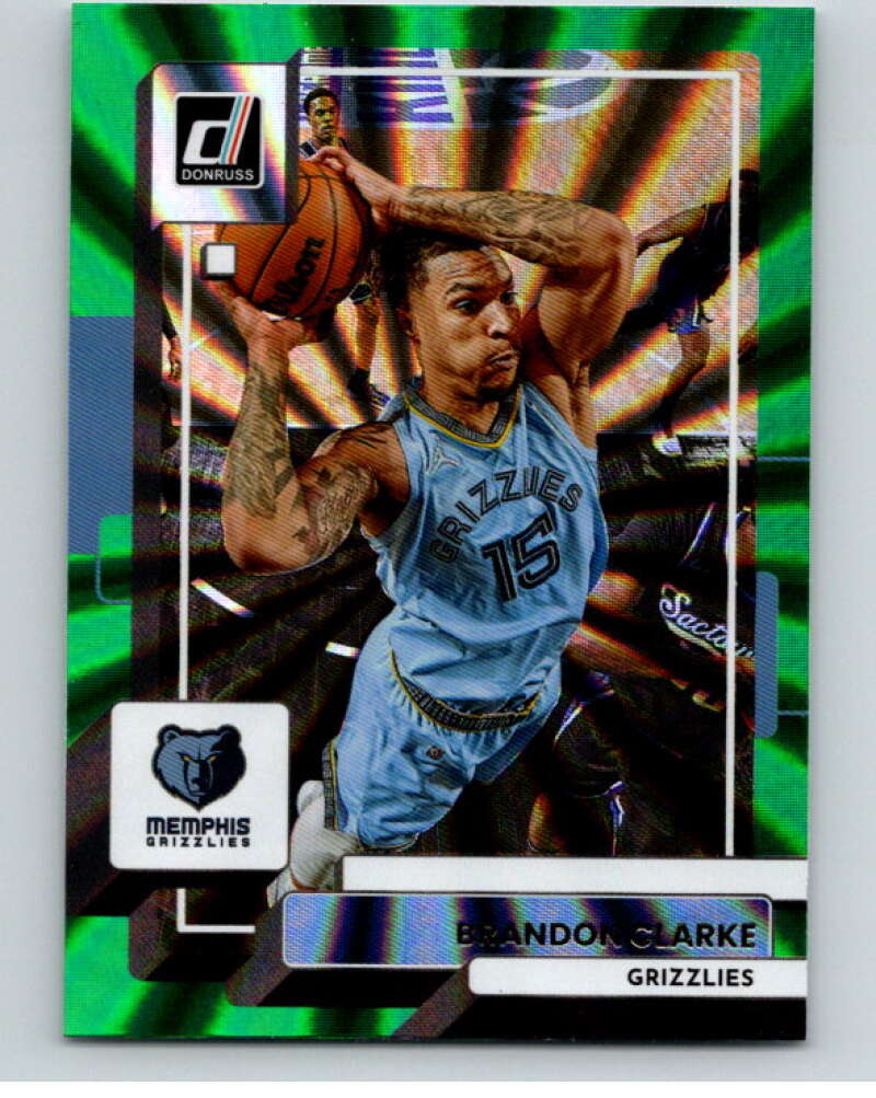 2022-23 Donruss Holo Green Laser #184 Brandon Clarke Grizzlies V86041 Image 1