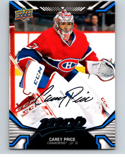 2022-23 UD MVP  Blue Script #3 Carey Price  Montreal Canadiens  V86063 Image 1