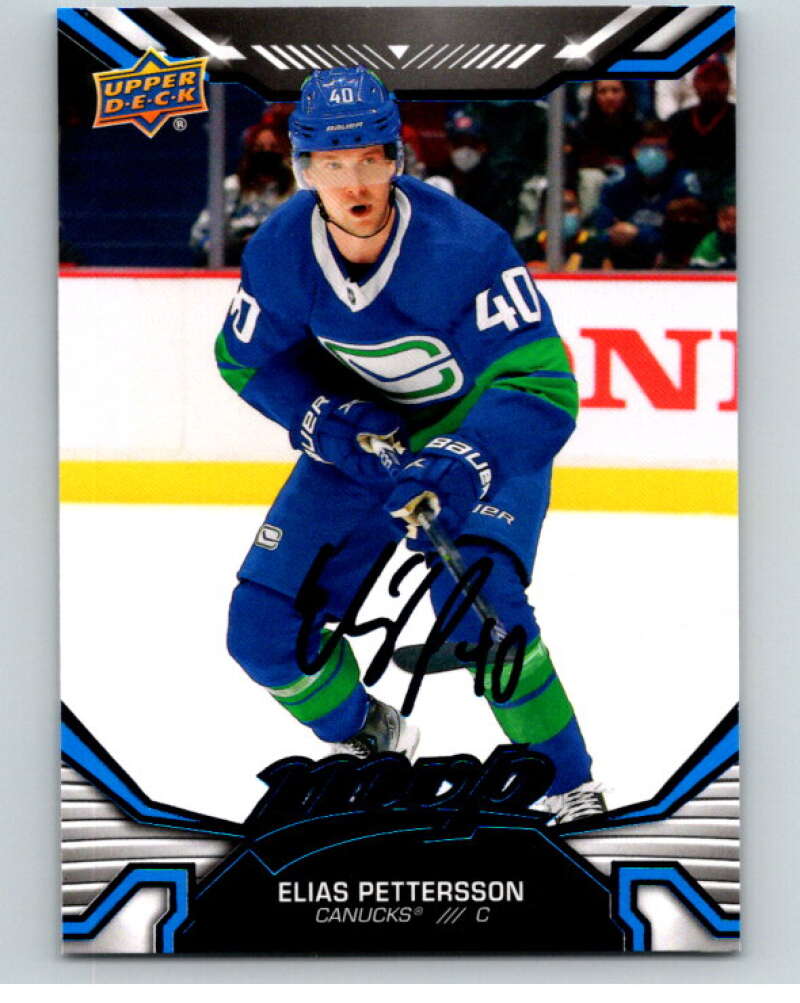 2022-23 UD MVP Blue Script #4 Elias Pettersson Vancouver Canucks V86064 Image 1