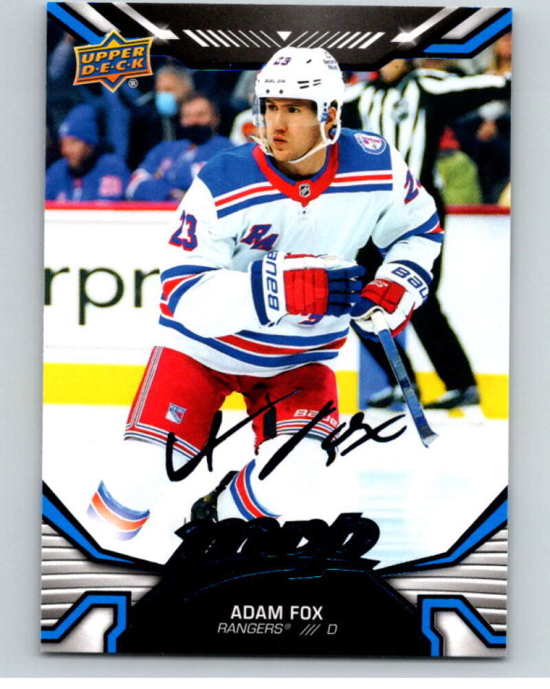 2022-23 UD MVP Blue Script #33 Adam Fox New York Rangers V86093 Image 1