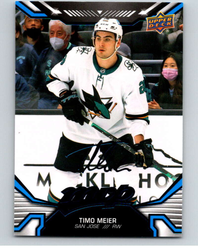 2022-23 UD MVP Blue Script #108 Timo Meier San Jose Sharks V86168 Image 1