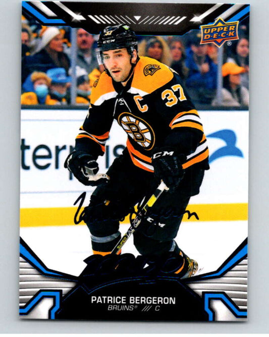 2022-23 UD MVP  Blue Script #109 Patrice Bergeron  Boston Bruins  V86169 Image 1