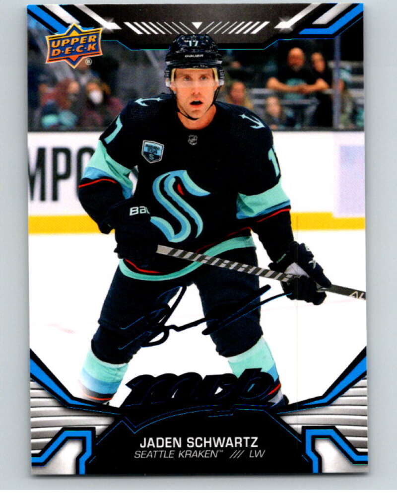 2022-23 UD MVP Blue Script #111 Jaden Schwartz Seattle Kraken V86171 Image 1