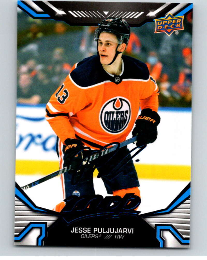 2022-23 UD MVP Blue Script #180 Jesse Puljujarvi Edmonton Oilers V86240 Image 1