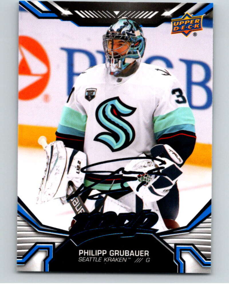 2022-23 UD MVP Blue Script #201 Philipp Grubauer Seattle Kraken V86261 Image 1