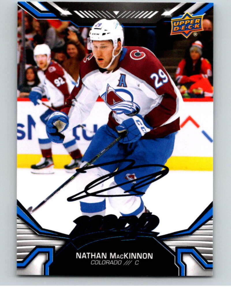 2022-23 UD MVP Blue Script #216 Nathan MacKinnon Colorado Avalanche V86276 Image 1