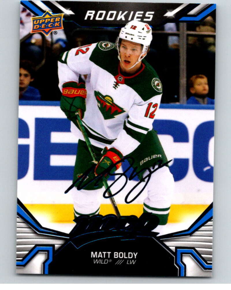 2022-23 UD MVP Blue Script #222 Matt Boldy RC Rookie Minnesota Wild V86282 Image 1