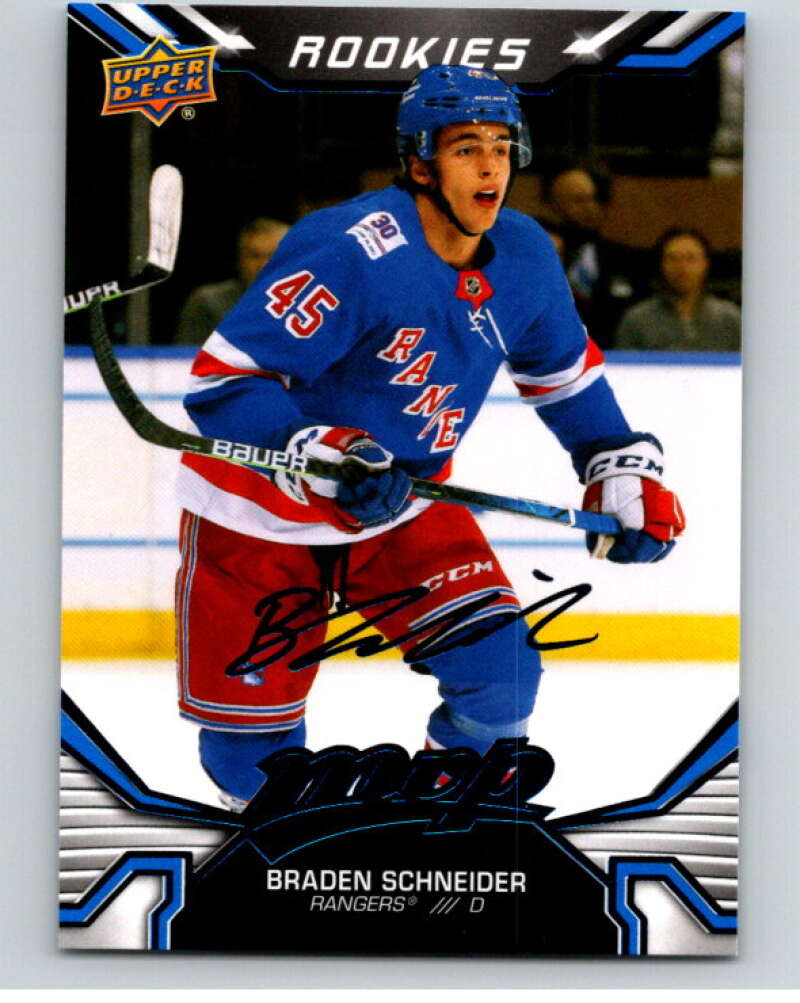 2022-23 UD MVP Blue Script #232 Braden Schneider RC Rookie Rangers V86291 Image 1
