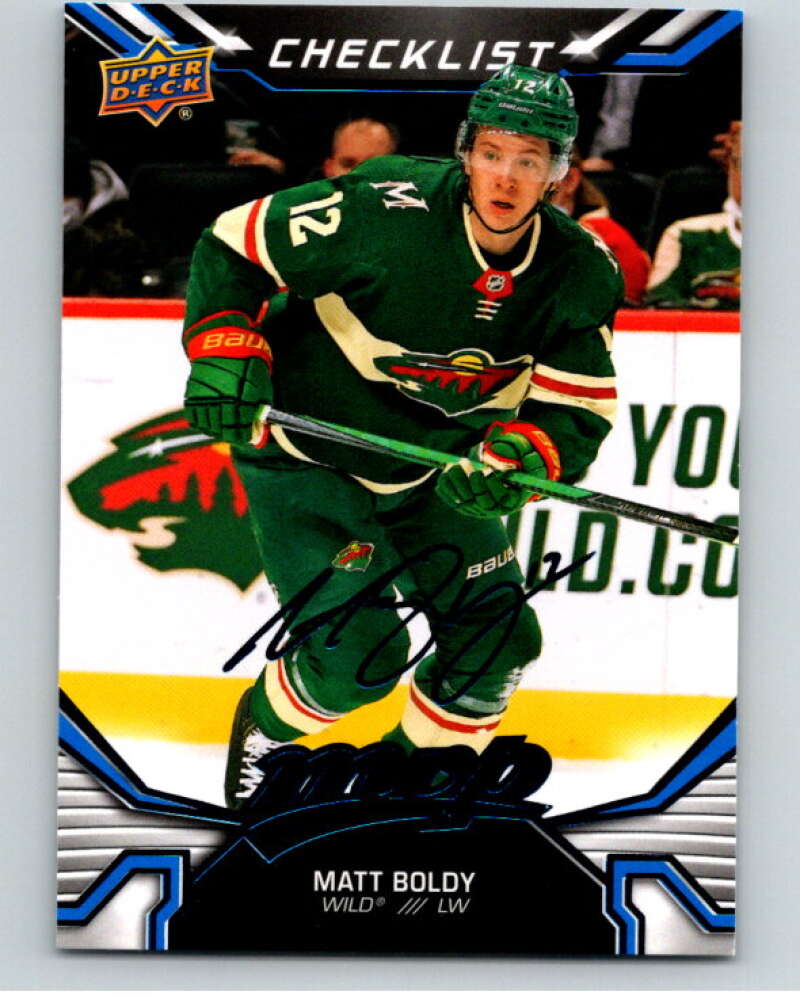 2022-23 UD MVP Blue Script #250 Matt Boldy Checklist RC Rookie Wild V86307 Image 1
