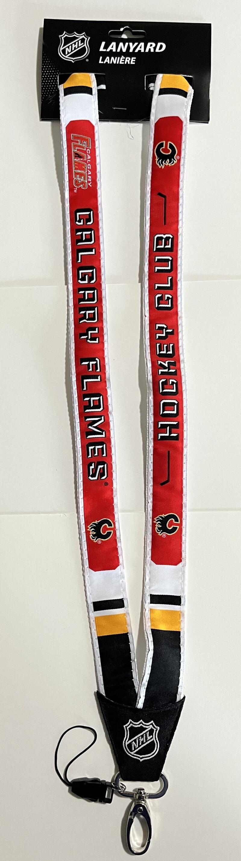 Calgary Flames Woven Licensed NHL Hockey Lanyard Metal Clasp Image 1