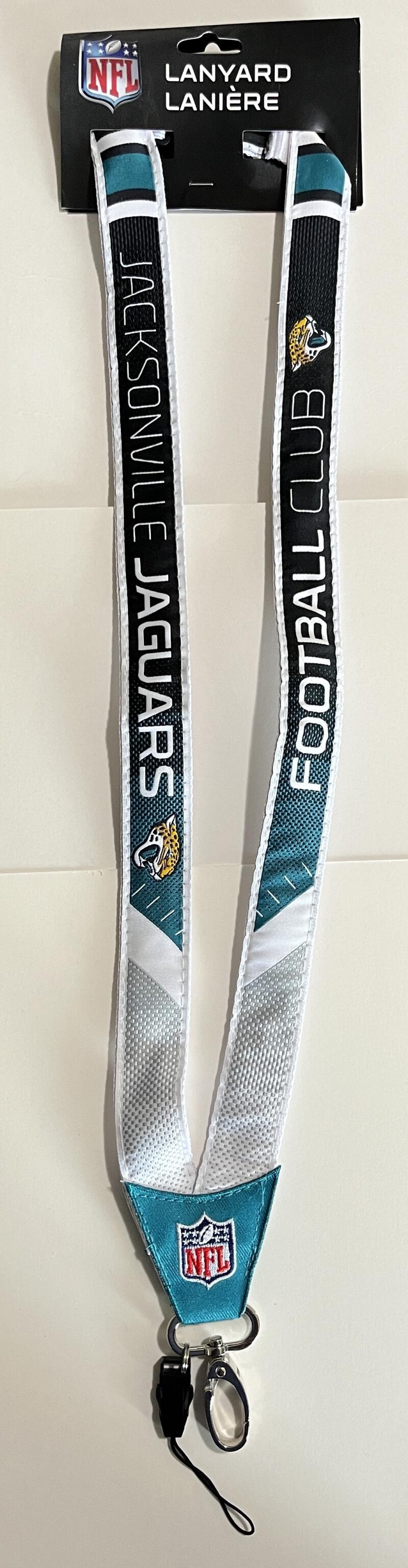 Jacksonville Jaguars Woven Licensed NFL Football Lanyard Metal Clasp Image 1
