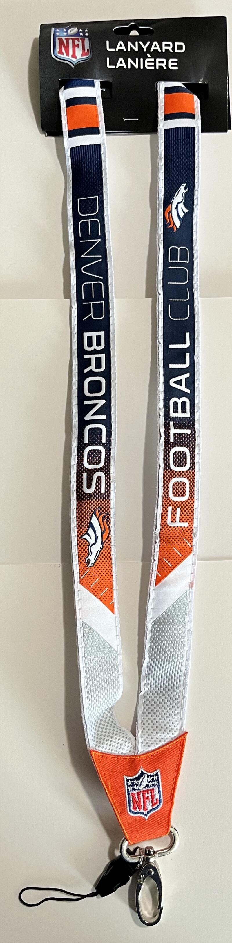 Denver Broncos Woven Licensed NFL Football Lanyard Metal Clasp Image 1