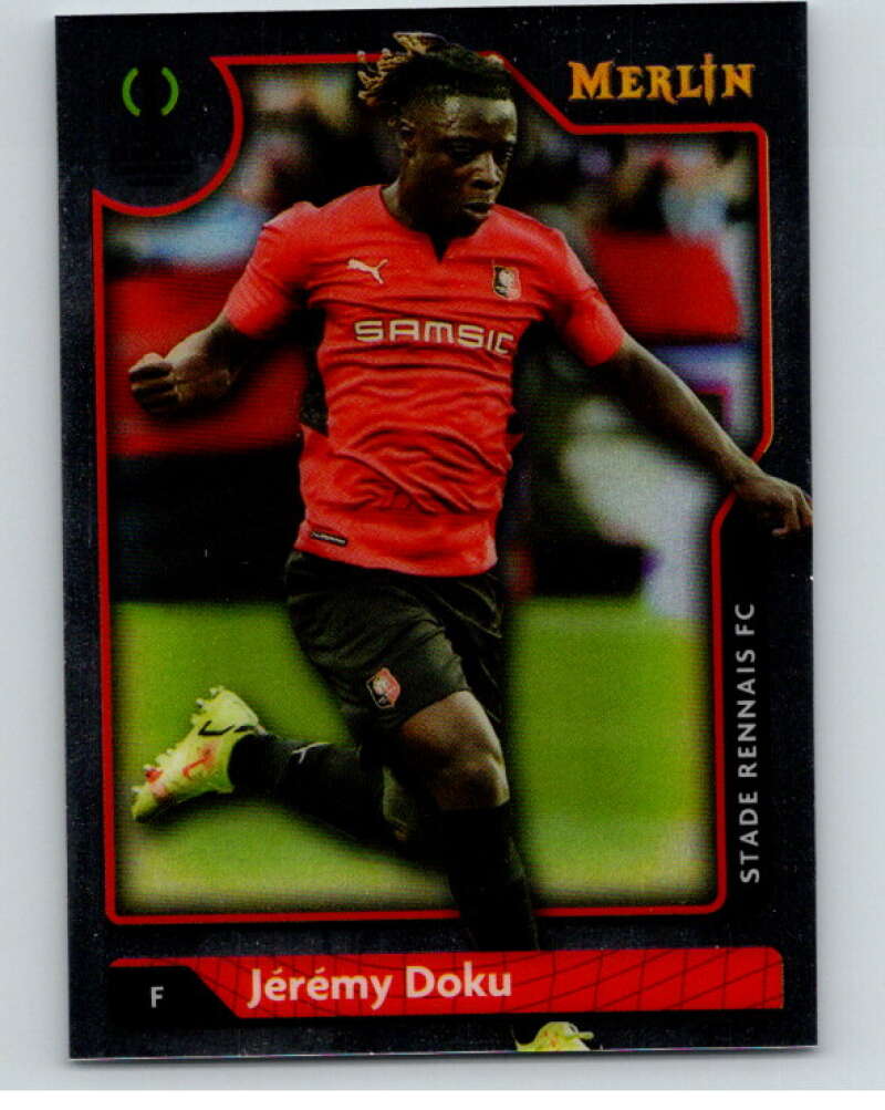 2021-22 Merlin Chrome UEFA Champions League #11 Jeremy Doku V86332 Image 1