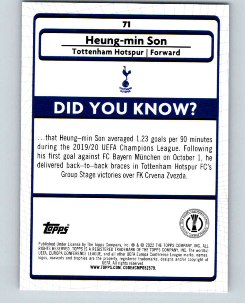 2021-22 Merlin Chrome UEFA Champions League #71 Heung-min Son V86346 Image 2