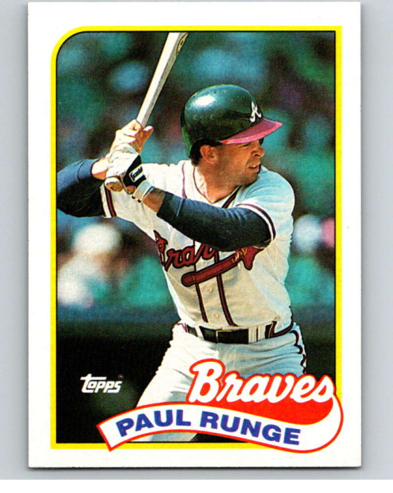 1989 Topps Baseball #38 Paul Runge Atlanta Braves Image 1