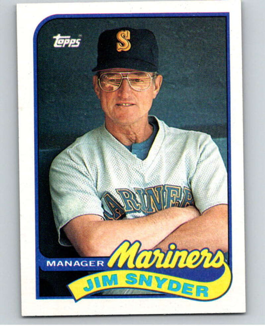 1989 Topps Baseball #44 Jim Snyder MG  Seattle Mariners  Image 1