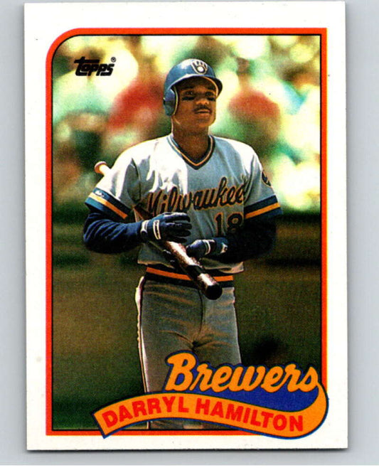 1989 Topps Baseball #88 Darryl Hamilton  RC Rookie Milwaukee Brewers  Image 1