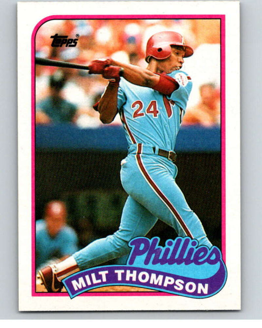1989 Topps Baseball #128 Milt Thompson  Philadelphia Phillies  Image 1