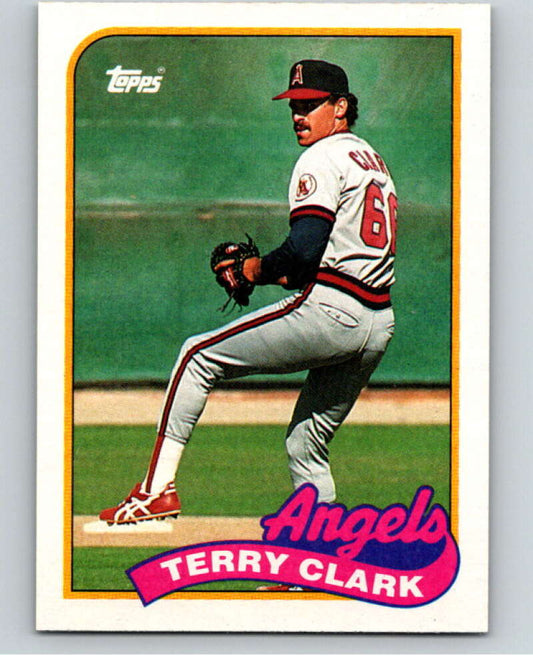1989 Topps Baseball #129 Terry Clark  RC Rookie California Angels  Image 1