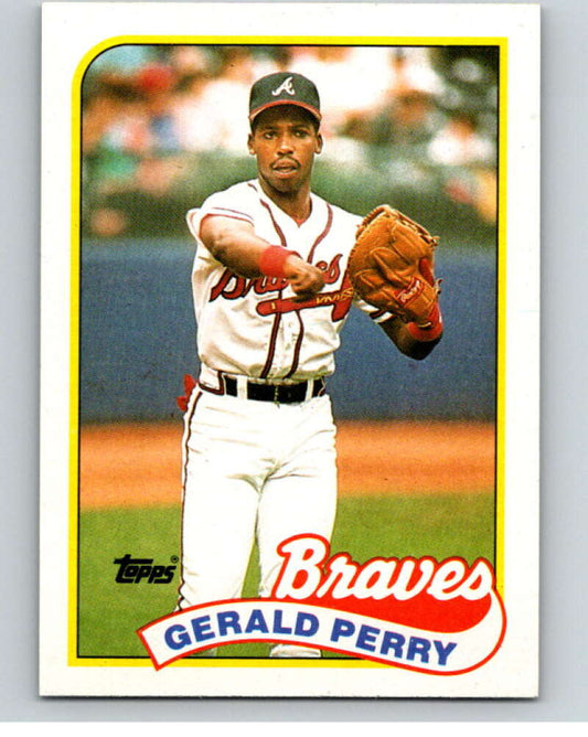 1989 Topps Baseball #130 Gerald Perry  Atlanta Braves  Image 1