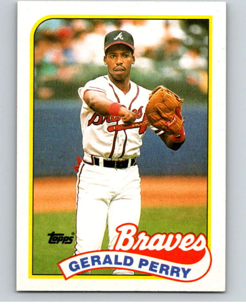 1989 Topps Baseball #130 Gerald Perry Atlanta Braves Image 1