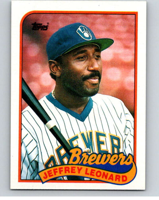 1989 Topps Baseball #160 Jeffrey Leonard  Milwaukee Brewers  Image 1
