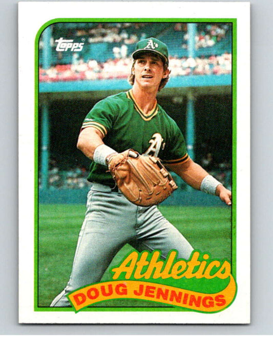 1989 Topps Baseball #166 Doug Jennings  RC Rookie Oakland Athletics  Image 1