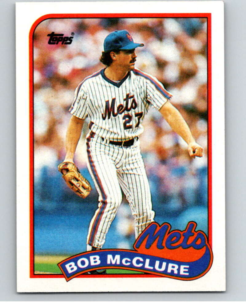 1989 Topps Baseball #182 Bob McClure New York Mets Image 1