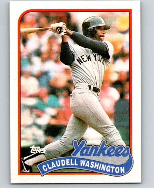 1989 Topps Baseball #185 Claudell Washington  New York Yankees  Image 1