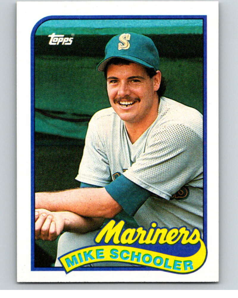 1989 Topps Baseball #199 Mike Schooler RC Rookie Seattle Mariners Image 1