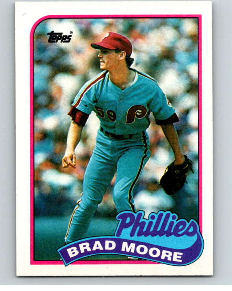 1989 Topps Baseball #202 Brad Moore RC Rookie Philadelphia Phillies Image 1
