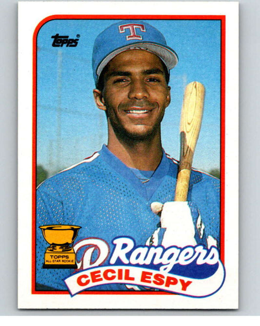 1989 Topps Baseball #221 Cecil Espy  Texas Rangers  Image 1