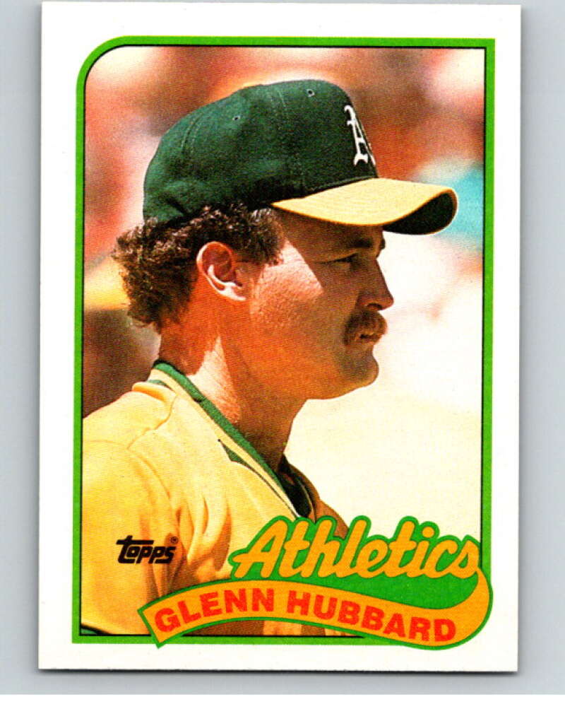 1989 Topps Baseball #237 Glenn Hubbard Oakland Athletics Image 1