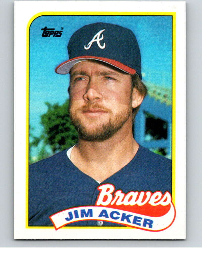 1989 Topps Baseball #244 Jim Acker Atlanta Braves Image 1