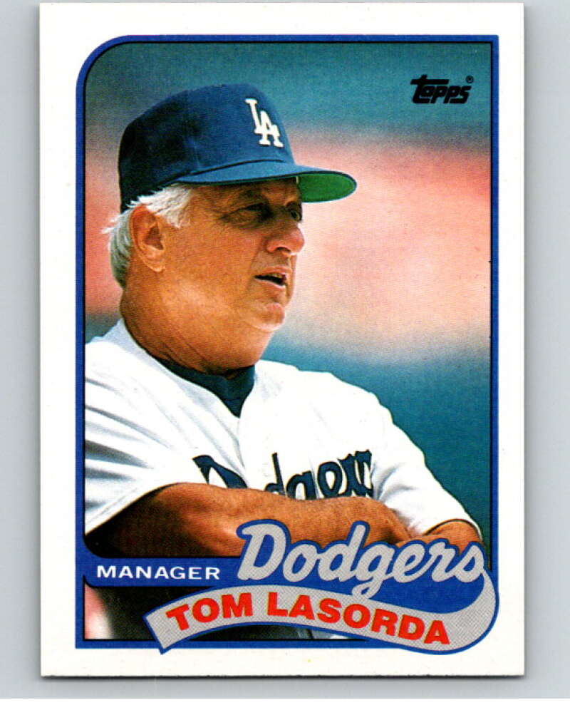 1989 Topps Baseball #254 Tom Lasorda MG Los Angeles Dodgers Image 1