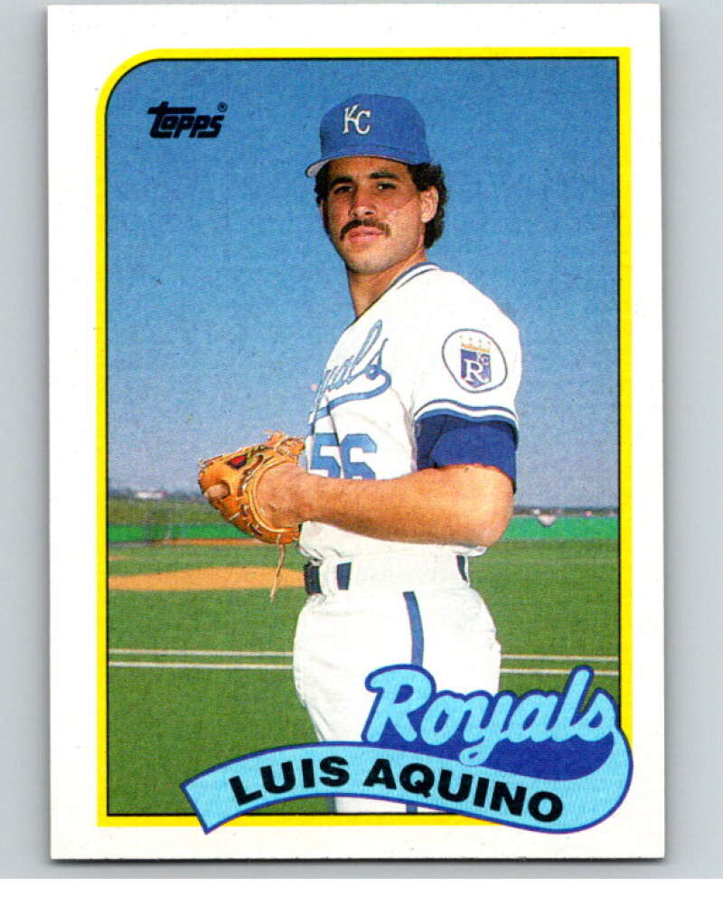 1989 Topps Baseball #266 Luis Aquino Kansas City Royals Image 1