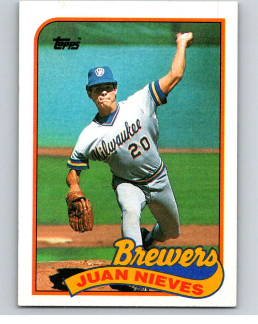 1989 Topps Baseball #287 Juan Nieves  Milwaukee Brewers  Image 1