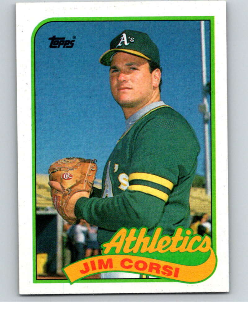 1989 Topps Baseball #292 Jim Corsi RC Rookie Oakland Athletics Image 1